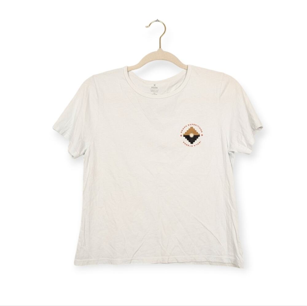 Roark Isola Eterna Graphic Tee XS White Short Sleeve Casual Travel Surf